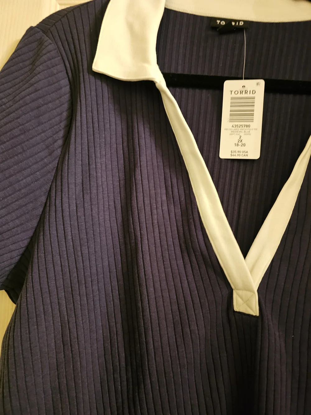 💙 NWT Torrid Plus Size Polo Crop Top – Preppy Tennis Vibes 2 (2X / 18–20) 🎾 - Picture 6 of 8